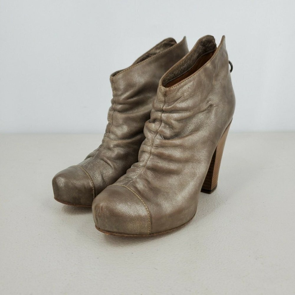 FIORENTINI + BAKER Metallic Brown Taupe Ankle‎ Boots Booties Women's EU 36 US 6